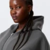 Oversized Scuba Zip-Hoodie – Dark Grey