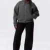 Oversized Scuba Zip-Hoodie – Dark Grey