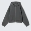 Oversized Scuba Zip-Hoodie – Dark Grey