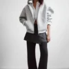 Oversized Scuba Zip-Hoodie – Grey Melange