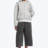 Oversized Scuba Zip-Hoodie – Grey Melange