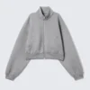 Oversized Scuba Zip Jacket – Grey Melange
