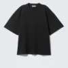 Oversized Short-Sleeved Cotton T-Shirt – Black