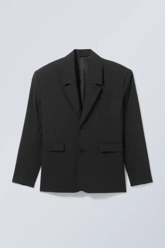Oversized Single Breasted Blazer – Black