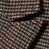 Oversized Single-Breasted Wool Blend Coat – Beige Multi Check
