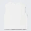 Oversized Sleeveless Tank Top – White