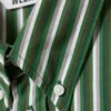 Oversized Striped Button-Down Shirt – Green Stripe