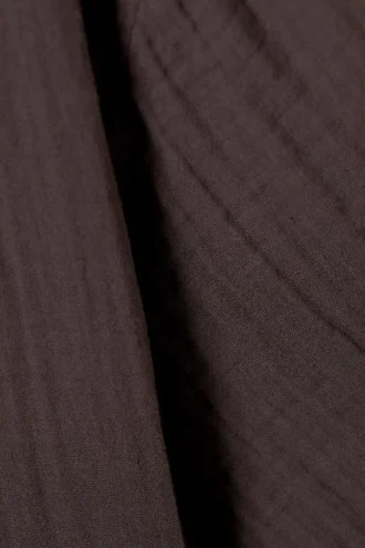 Oversized Structured Short Sleeve Shirt – Dark Brown