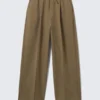 Oversized Suit Trousers – Beige