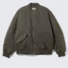 Oversized Twill Bomber Jacket – Dusty Mole