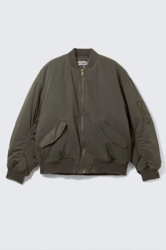 Oversized Twill Bomber Jacket – Dusty Mole