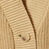 Oversized V-Neck Cotton Knit Cardigan – Beige
