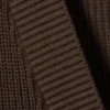 Oversized V-Neck Cotton Knit Cardigan – Dark Brown