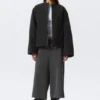 Oversized Washed Canvas Jacket – Black