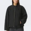 Oversized Washed Canvas Jacket – Black