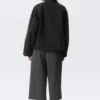 Oversized Washed Canvas Jacket – Black