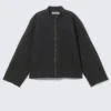Oversized Washed Canvas Jacket – Black