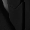 Oversized Wool-Blend Double-Breasted Blazer – Black