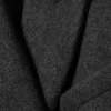 Oversized Wool-Blend Double-Breasted Blazer – Dark Grey – Herringbone