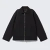 Padded Cotton Canvas Jacket – Black