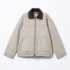 Padded Cotton Canvas Jacket – Pinkish Beige