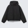Padded Hooded Puffer Jacket – Black