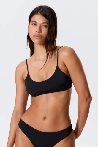 Padded Tie Bikini Top – Black