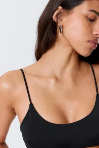 Padded Tie Bikini Top – Black