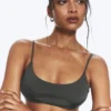 Padded Tie Bikini Top – Dark Grey