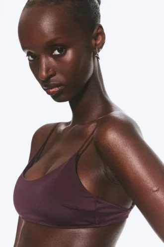 Padded Tie Bikini Top – Dark Red