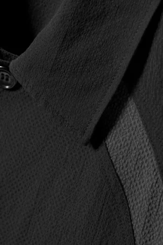 Paneled Relaxed Raglan Overshirt – Black