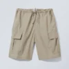 Parachute Loose Cargo Shorts – Beige