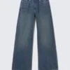Paz Mid Rise Wide Jeans – Ajax Blue – Dark Blue