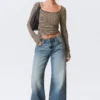 Paz Mid Rise Wide Jeans – Blue Horses – Medium Blue