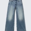 Paz Mid Rise Wide Jeans – Blue Horses – Medium Blue