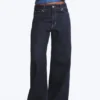 Paz Mid Rise Wide Jeans – Blue Rinse – Dark Blue