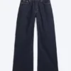 Paz Mid Rise Wide Jeans – Blue Rinse – Dark Blue