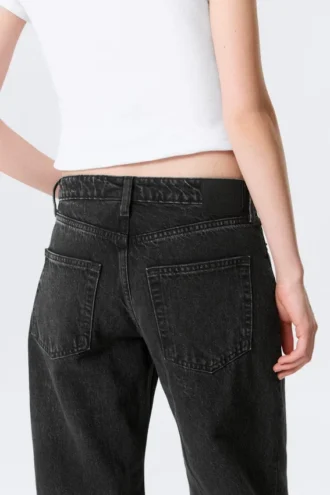 Paz Mid Rise Wide Jeans – Paloma Black – Black