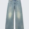 Paz Mid Rise Wide Jeans – Perseus Blue – Medium Blue