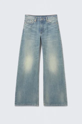 Paz Mid Rise Wide Jeans – Perseus Blue – Medium Blue