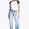 Paz Mid Rise Wide Jeans – Trot Blue – Light Blue