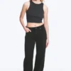 Paz Mid Rise Wide Jeans – Tuned Black – Black