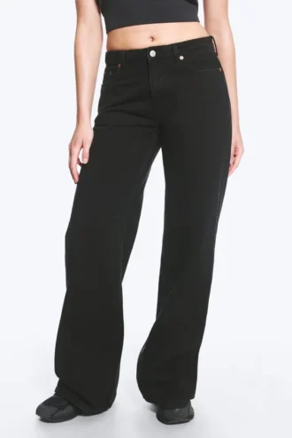 Paz Mid Rise Wide Jeans – Tuned Black – Black