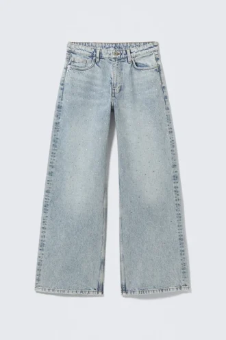 Paz Mid Straight Embellished Jeans – Venice Blue – Light Blue