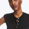 Pearl Button up Top – Black – Pearl Buttons