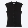 Pearl Button up Top – Black – Pearl Buttons