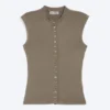 Pearl Button up Top – Dusty Grey