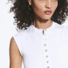 Pearl Button up Top – White – Pearl Buttons