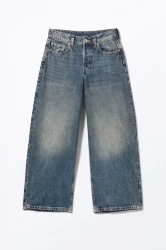 Peggy Low Waist Loose Baggy Leg Jeans – Desert Blue – Medium Blue