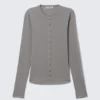 Pierced Long-Sleeved Top – Grey